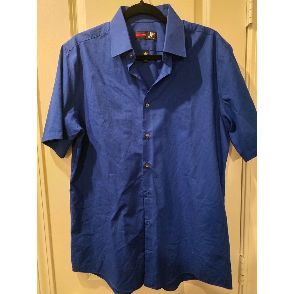 J Ferrari Blue Short Sleeve‎ Button Down SZ L